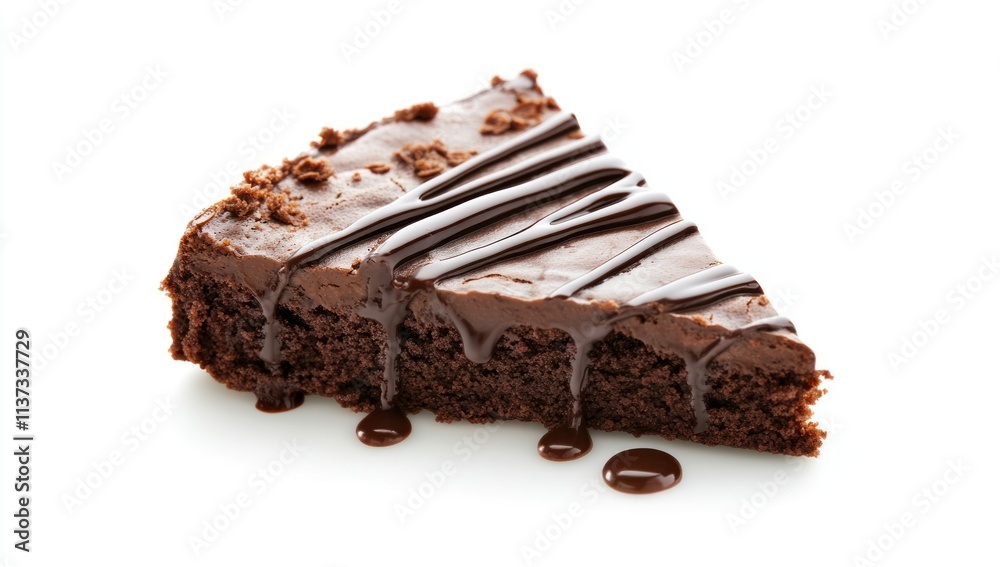 Slice of Chocolate Cake with Drizzled Chocolate Slice of Chocolate Cake with Drizzled Chocolate
