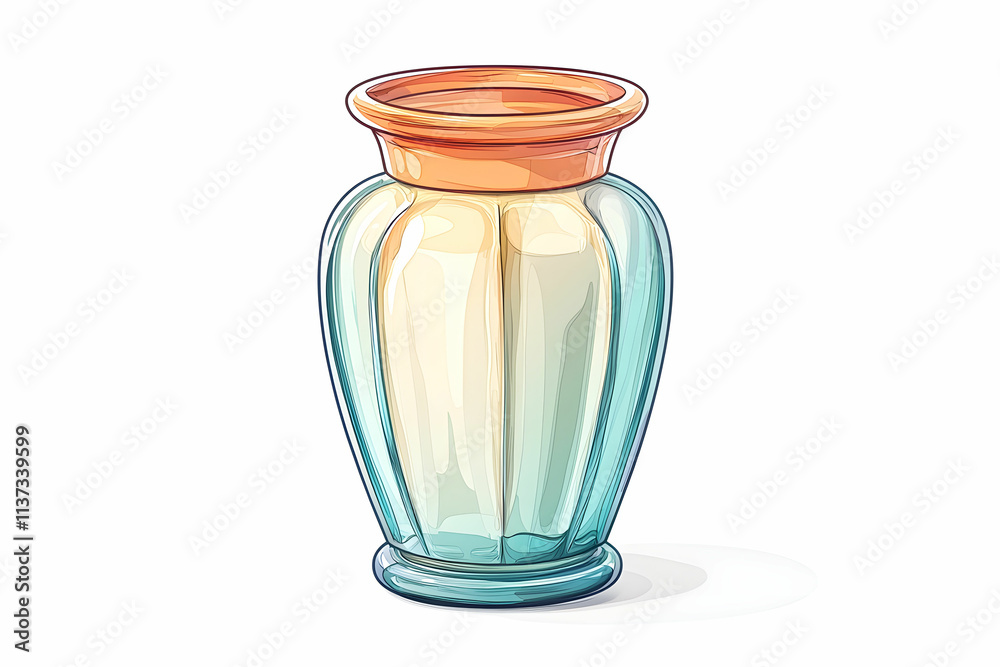 Elegant Clear Glass Vase with Colorful Rim Displaying Simple Yet Sophisticated Design for Home Decor Elegant Clear Glass Vase with Colorful Rim Displaying Simple Yet Sophisticated Design for Home Decor