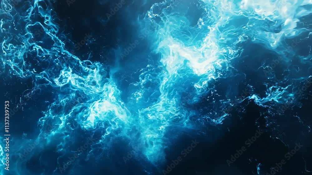 Hypnotic Blue Smoke and Light Abstract Video Background Loop