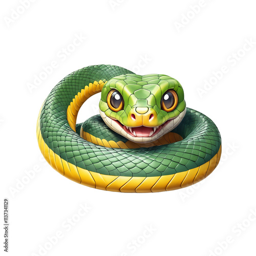 green snake cartoon