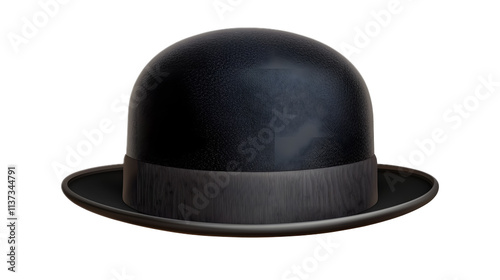 Obraz na płótnie Black cap circular bowler hat isolated on a transparent background