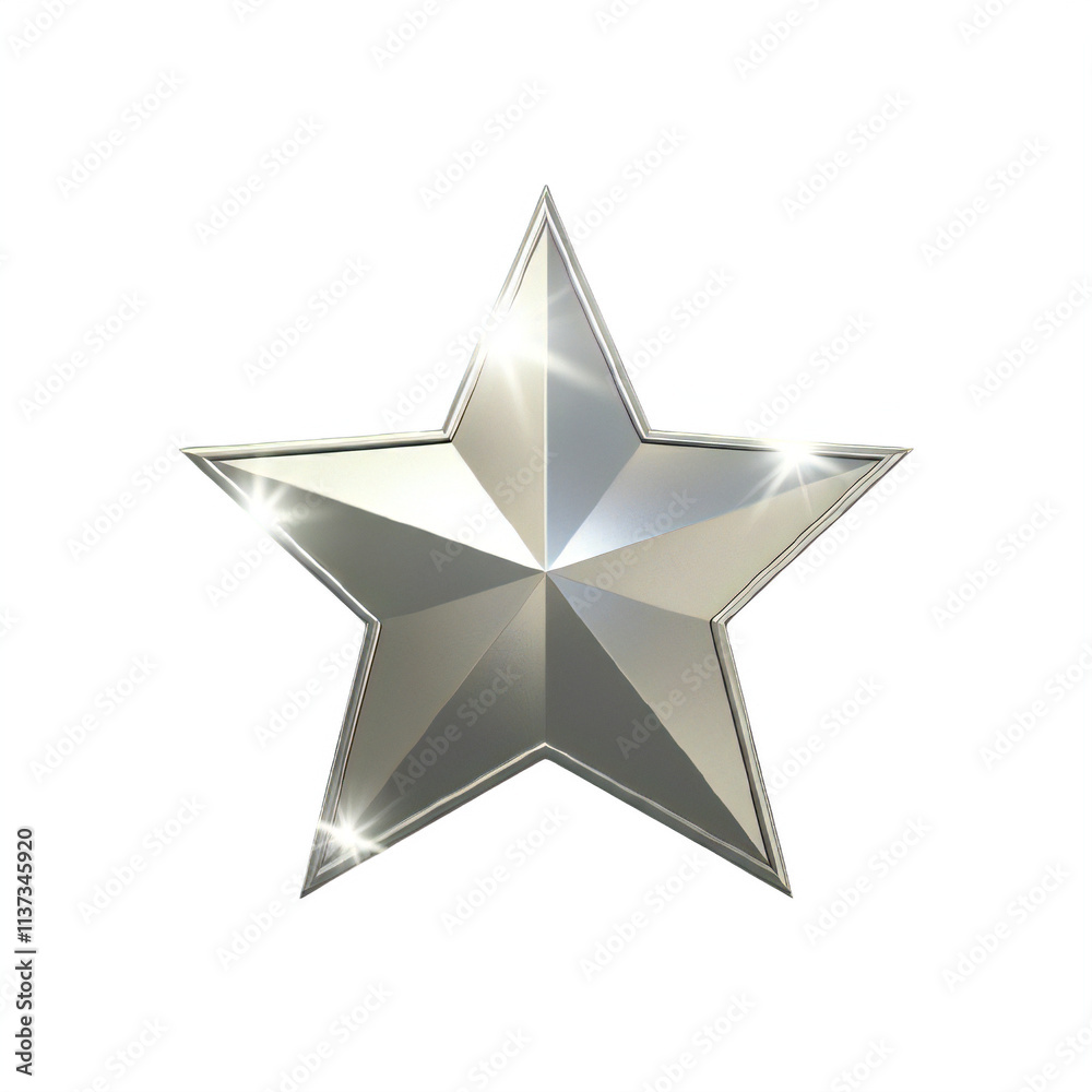 Obraz premium Silver Star Illustration Transparent Image