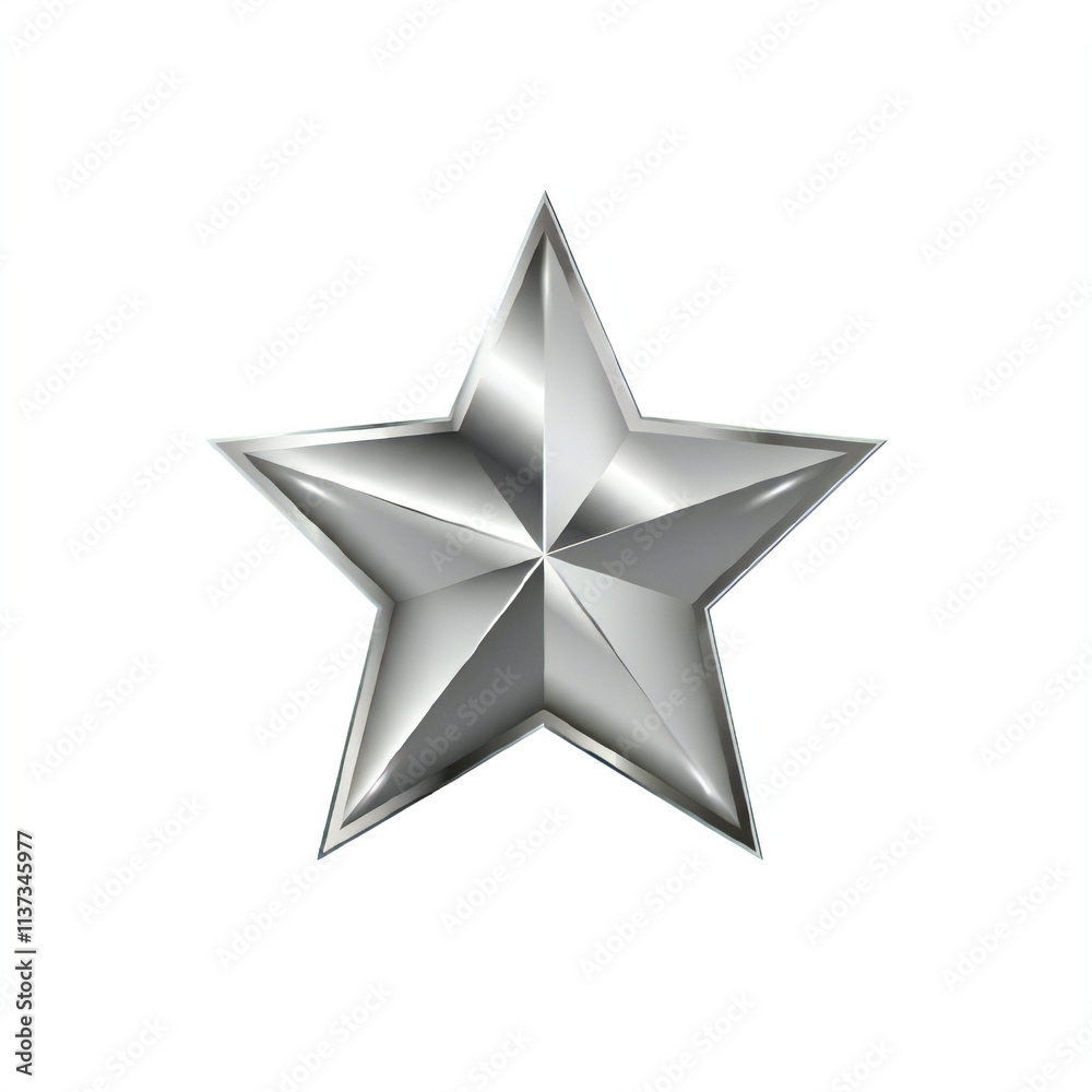 Obraz premium Silver Star Illustration Transparent Image