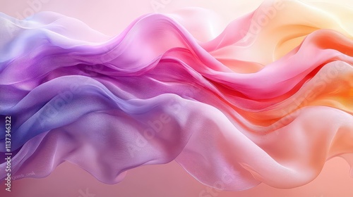 A flowing wave of soft, colorful fabric creating a serene atmosphere.