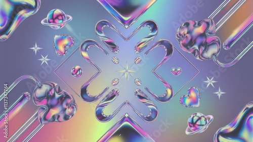 abstract background Holo 3D Abstract Shape