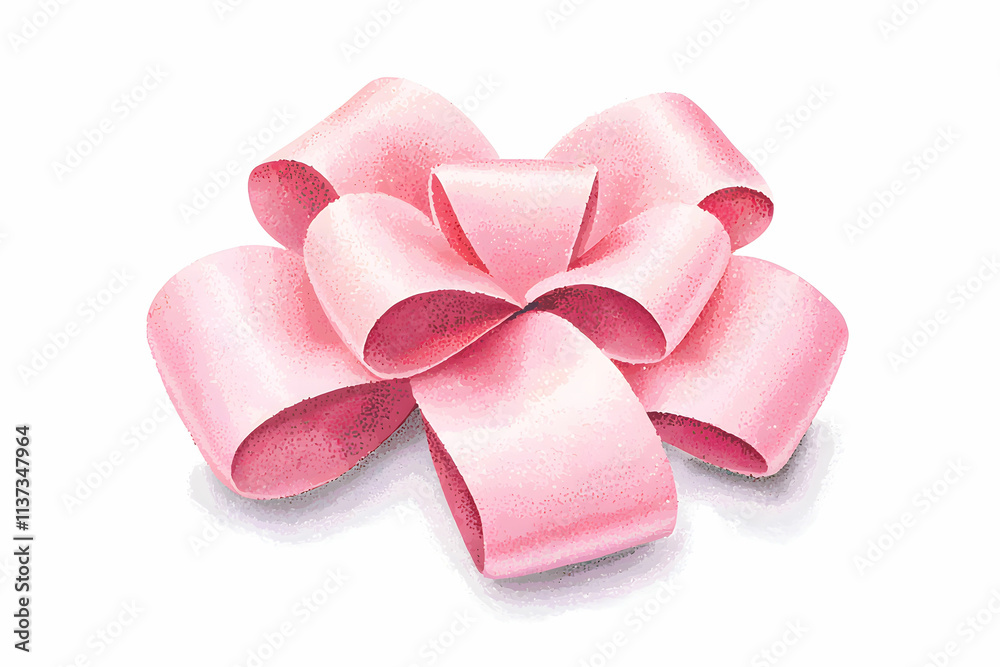 Pink Decorative Bow with Elegant Curves and Soft Textures for Gift Wrapping and Festive Occasions Pink Decorative Bow with Elegant Curves and Soft Textures for Gift Wrapping and Festive Occasions