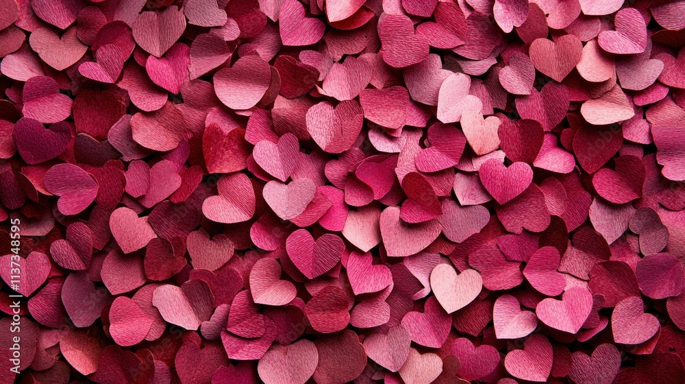 Red Paper Hearts Background Red Paper Hearts Background