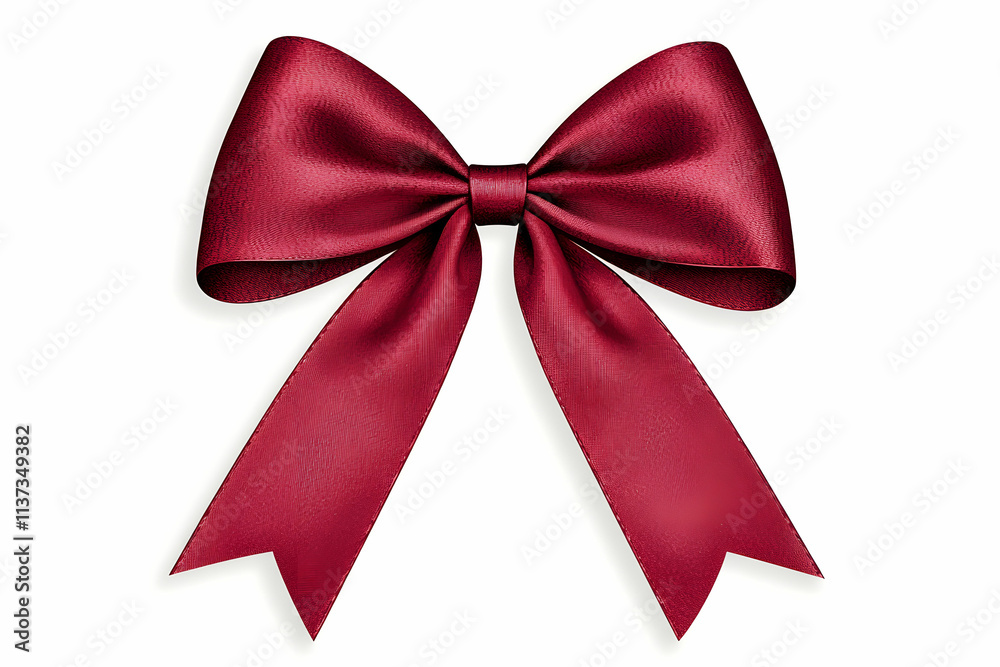 Elegant Red Satin Bow with Smooth Texture and Soft Draping, Perfect for Decoration and Gift Wrapping Elegant Red Satin Bow with Smooth Texture and Soft Draping, Perfect for Decoration and Gift Wrapping