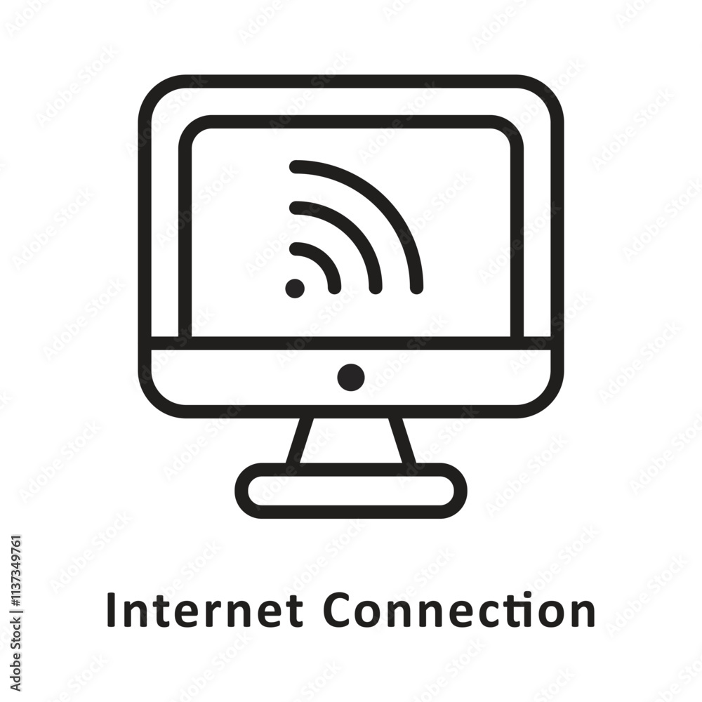 Internet Connection Vector Outline Icon. Eps 10 File Internet Connection Vector Outline Icon. Eps 10 File