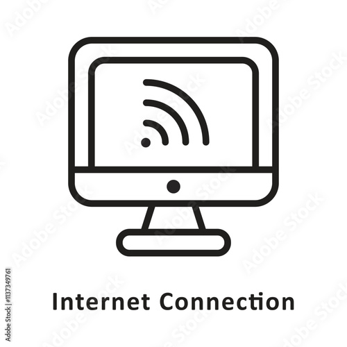 Internet Connection Vector Outline Icon. Eps 10 File