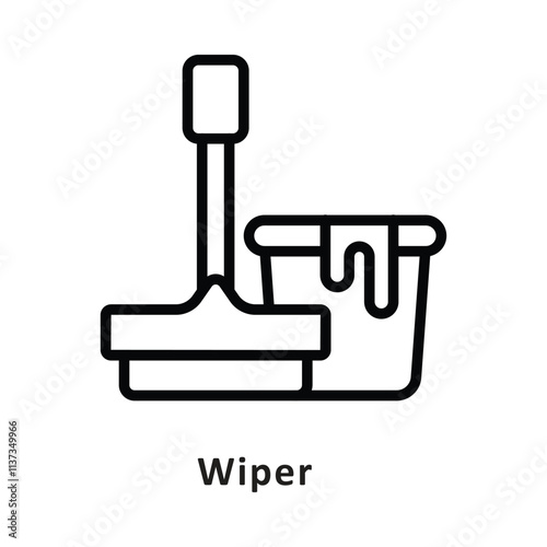 Wiper  Vector Outline Icon. Eps 10 File