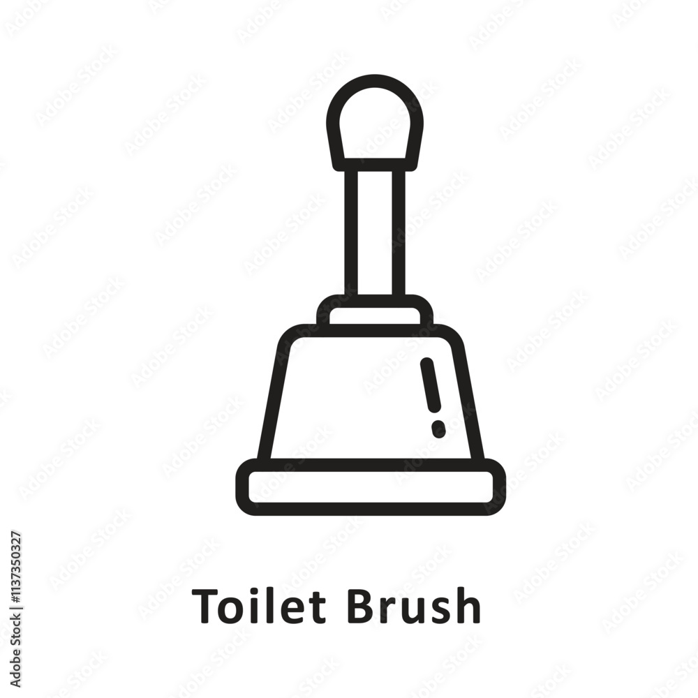 Toilet Brush Vector Outline Icon. Eps 10 File Toilet Brush Vector Outline Icon. Eps 10 File