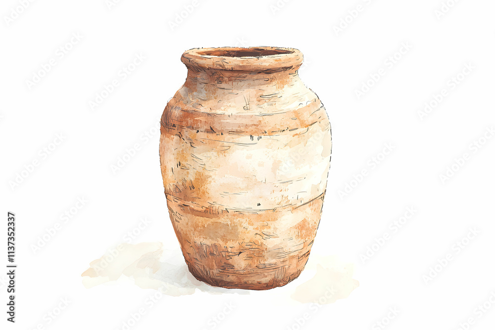 Rustic Earthenware Pot with Natural Textures and Earthy Tones in a Minimalist Style Rustic Earthenware Pot with Natural Textures and Earthy Tones in a Minimalist Style