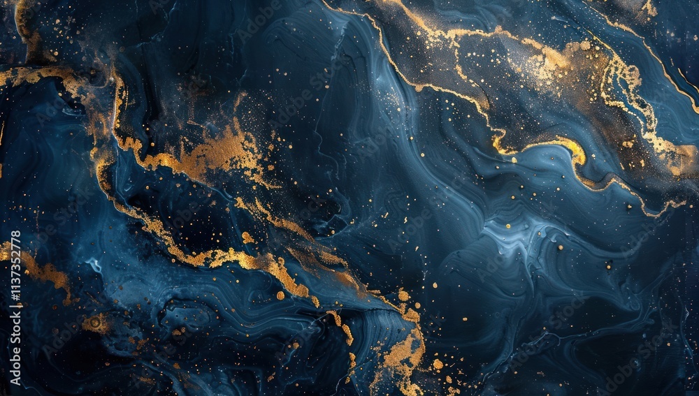 Abstract Blue and Gold Swirls Abstract Blue and Gold Swirls