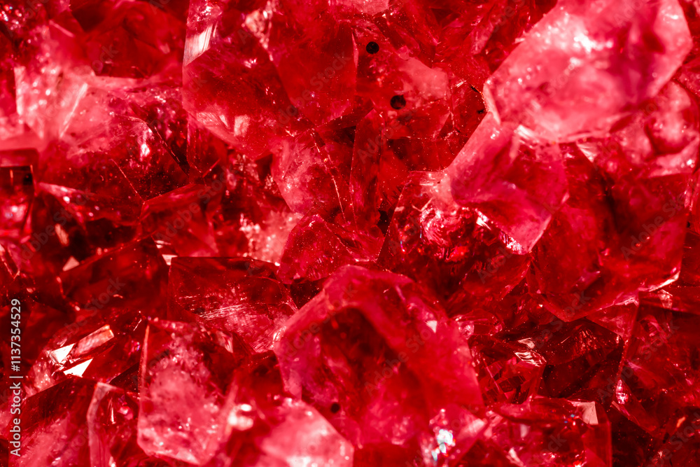 Amethyst red crystals. Gems. Mineral crystals in the natural environment. Texture of precious and semiprecious stones. Seamless background with copy space colored shiny surface of precious stones. Amethyst red crystals. Gems. Mineral crystals in the natural environment. Texture of precious and semiprecious stones. Seamless background with copy space colored shiny surface of precious stones.
