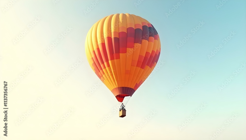 Obraz premium Vibrant hot-air balloon isolated on transparent background for creative design projects and travel-themed visual content