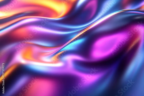 Vibrant iridescent holographic foil background.