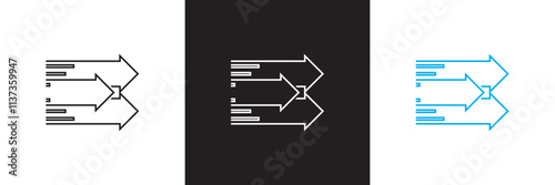 Fast forward icon. Vector illustration. isolated on white and black background. EPS 10