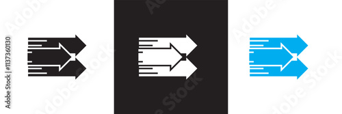 Fast forward icon. Vector illustration. isolated on white and black background. EPS 10