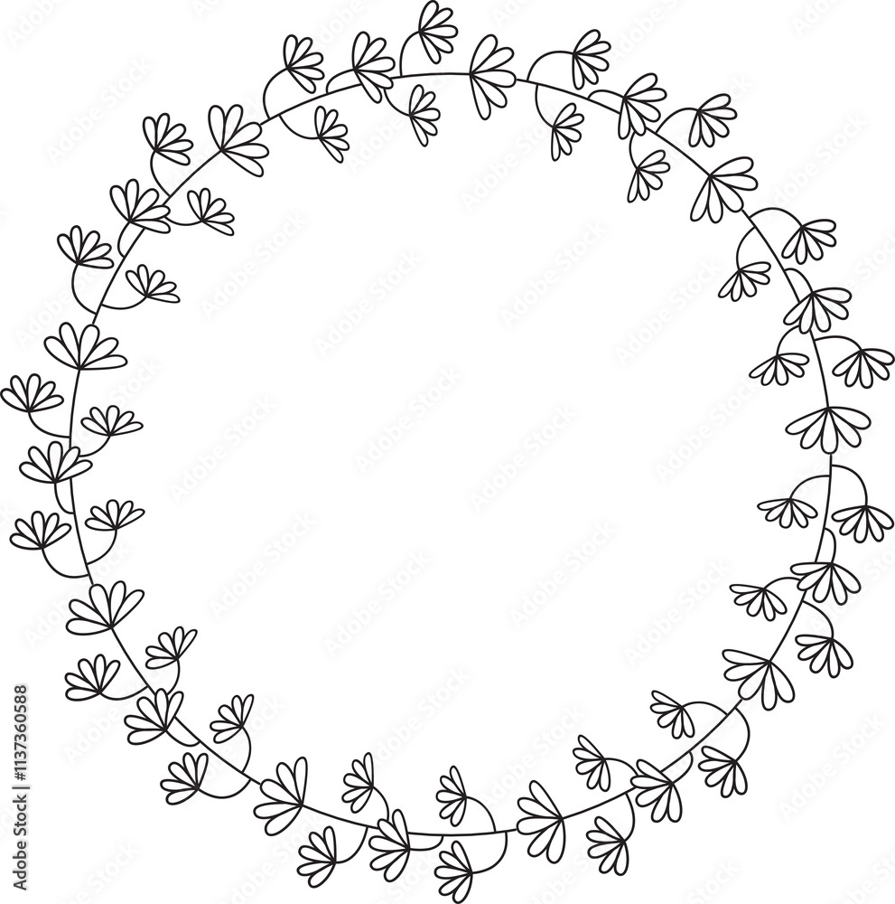 Obraz premium Floral Wreaths and Leaves Wedding Decoration Illustration 
