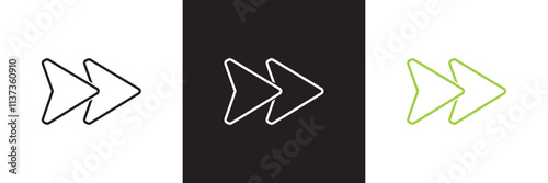 Fast forward icon. Vector illustration. isolated on white and black background. EPS 10