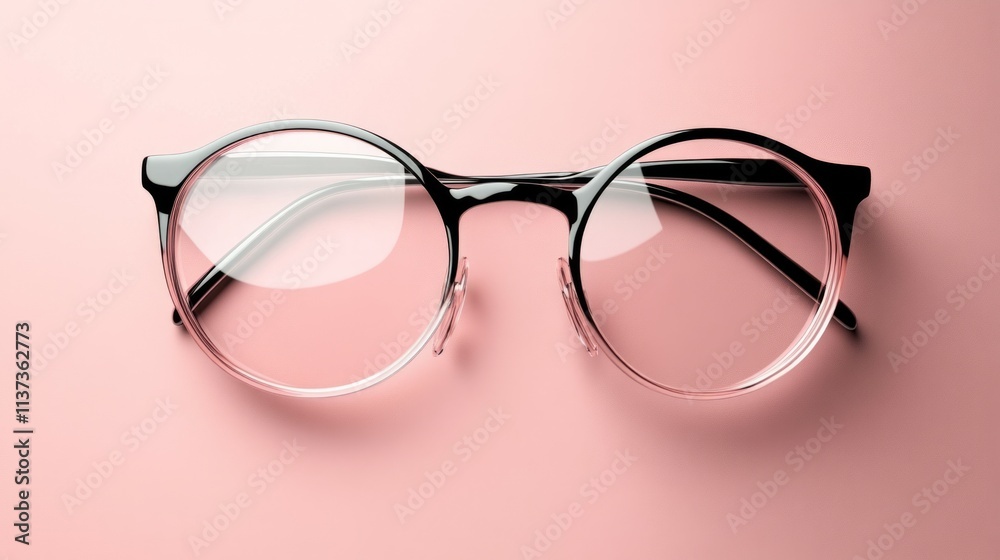 Eyeglasses on blue background with copy space Eyeglasses on blue background with copy space