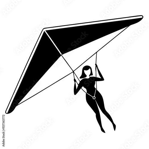 a woman is playing hang gliding