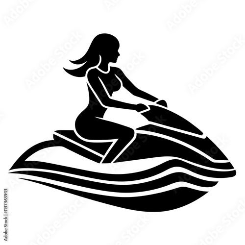  a woman is playing jet skiing
