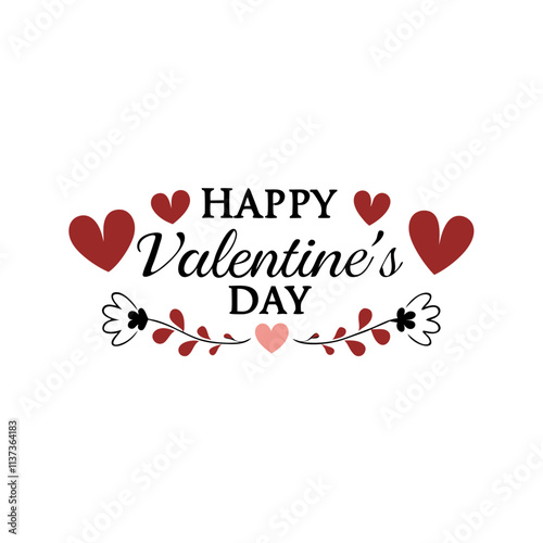 valentine day card with hearts