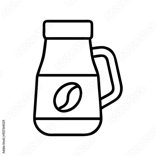 coffee creamer icon, coffee day line art, coffee day icon - simple black line art icon of coffee creamer, symbolizing coffee day celebrations. coffee day vector art.