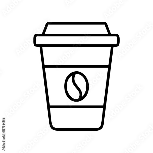 coffee cup icon, coffee day line art, coffee day icon - simple black line art icon of coffee cup, symbolizing coffee day celebrations. coffee day vector art.