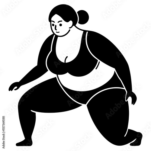 a woman is playing sumo wrestling