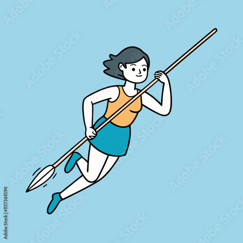 illustration of a person playing spearfishing