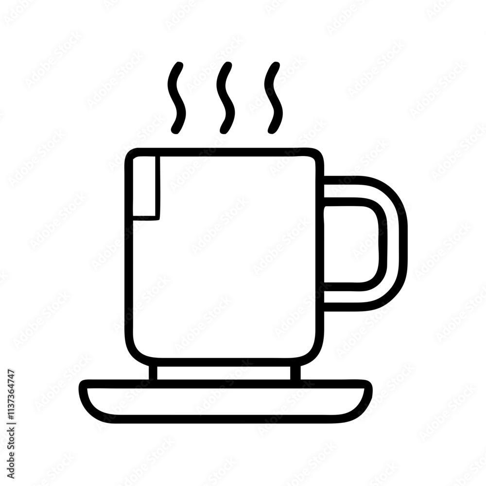 coffee mug warmer icon, coffee day line art, coffee day icon - simple black line art icon of coffee mug warmer, symbolizing coffee day celebrations. coffee day vector art. coffee mug warmer icon, coffee day line art, coffee day icon - simple black line art icon of coffee mug warmer, symbolizing coffee day celebrations. coffee day vector art.
