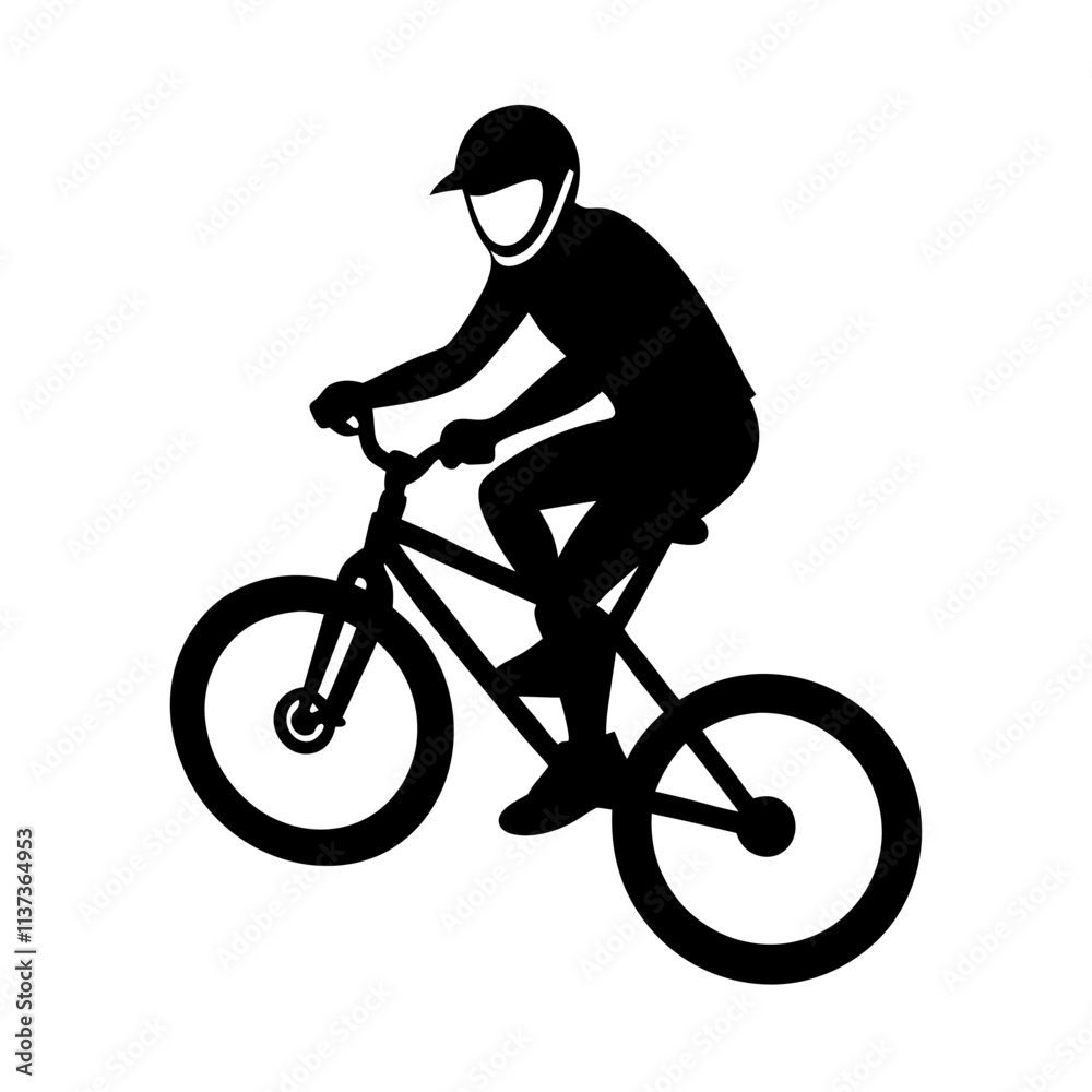 Fototapeta premium silhouette of a person riding a bicycle