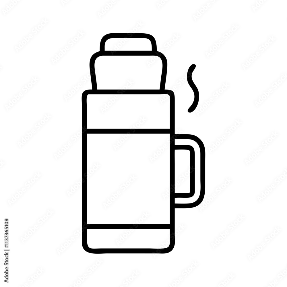 coffee thermos icon, coffee day line art, coffee day icon - simple black line art icon of coffee thermos, symbolizing coffee day celebrations. coffee day vector art. coffee thermos icon, coffee day line art, coffee day icon - simple black line art icon of coffee thermos, symbolizing coffee day celebrations. coffee day vector art.