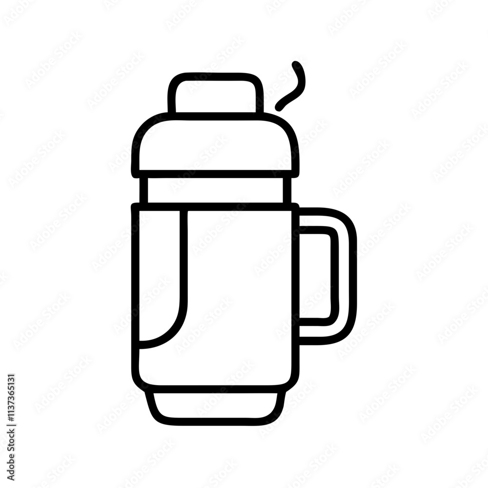 coffee thermos icon, coffee day line art, coffee day icon - simple black line art icon of coffee thermos, symbolizing coffee day celebrations. coffee day vector art. coffee thermos icon, coffee day line art, coffee day icon - simple black line art icon of coffee thermos, symbolizing coffee day celebrations. coffee day vector art.
