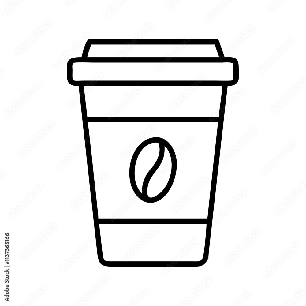 coffee to go cup icon, coffee day line art, coffee day icon - simple black line art icon of coffee to go cup, symbolizing coffee day celebrations. coffee day vector art. coffee to go cup icon, coffee day line art, coffee day icon - simple black line art icon of coffee to go cup, symbolizing coffee day celebrations. coffee day vector art.