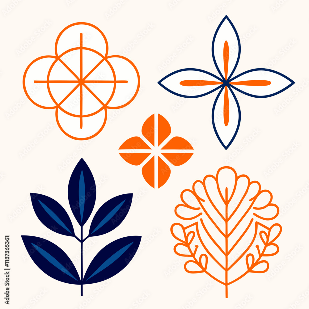 Obraz premium Geometry set of elements