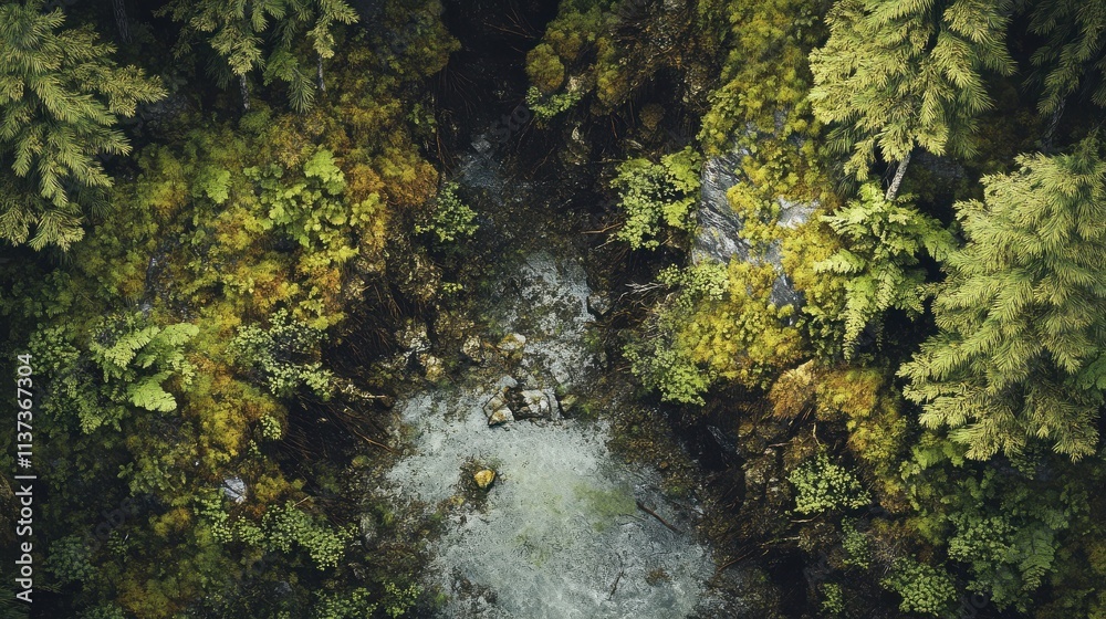 High angle view of trees, Olympic National Park, Washington State, USA High angle view of trees, Olympic National Park, Washington State, USA