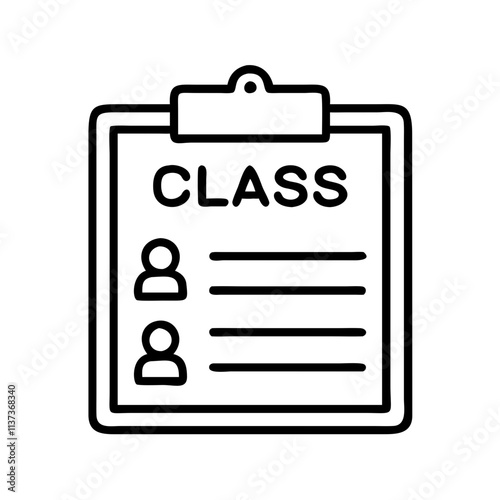 class roster clipboard icon, teachers’ day line art, teachers day icon - simple black line art icon of class roster clipboard, for teachers’ day celebrations. teachers day vector art.