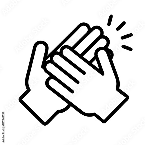 hands clapping icon, teachers’ day line art, teachers day icon - simple black line art icon of hands clapping, for teachers’ day celebrations. teachers day vector art.