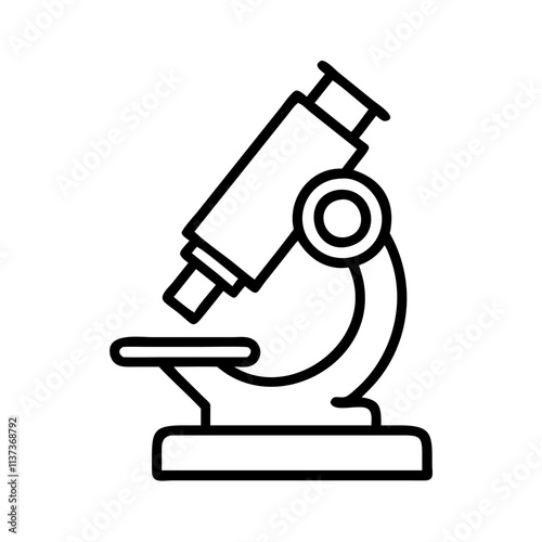 microscope for science teacher icon, teachers’ day line art, teachers day icon - simple black line art icon of microscope for science teacher, for teachers’ day celebrations. teachers day vector art.