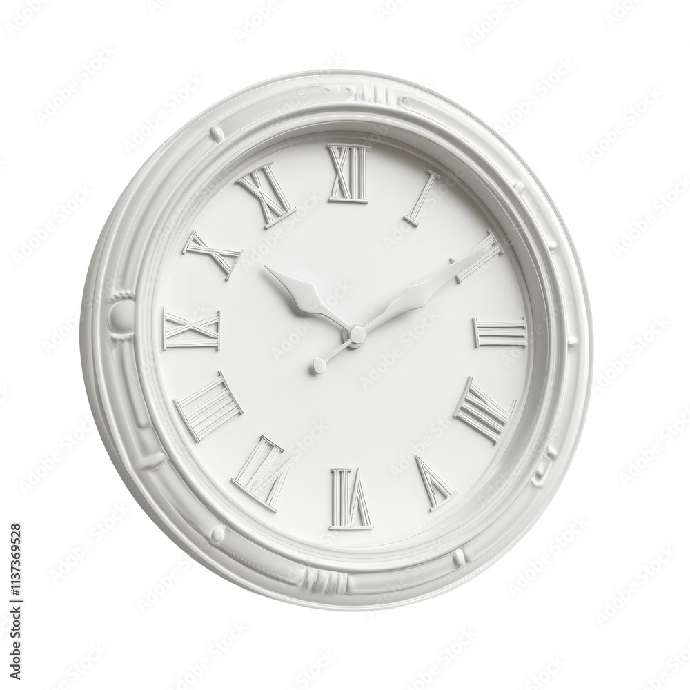 3d rendered white clock isolated on transparent background 3d rendered white clock isolated on transparent background