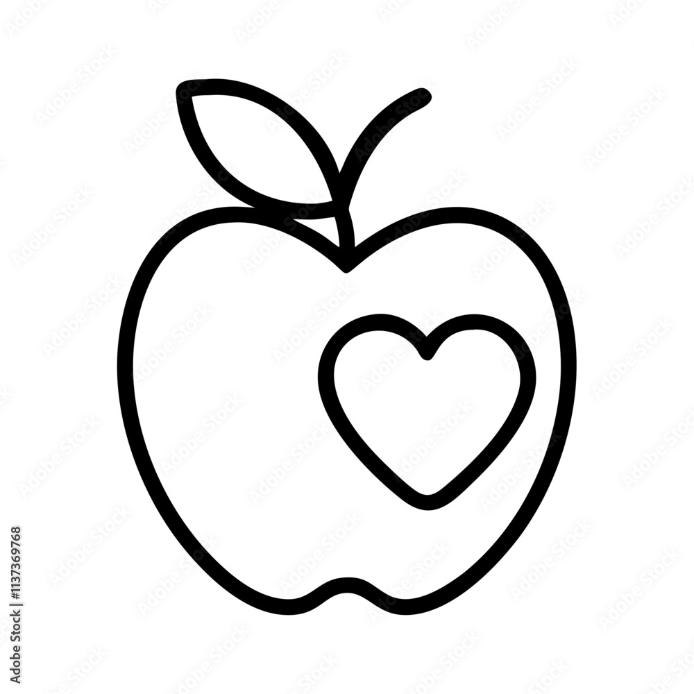apple with a heart icon, teachers’ day line art, teachers day icon - simple black line art icon of apple with a heart, for teachers’ day celebrations. teachers day vector art. apple with a heart icon, teachers’ day line art, teachers day icon - simple black line art icon of apple with a heart, for teachers’ day celebrations. teachers day vector art.