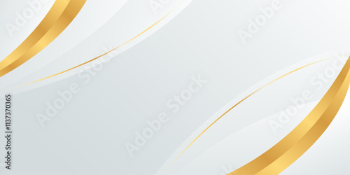 Abstract white-gray luxury curved background with gold lines. Elegant modern wallpapers. Suitable for templates, banners, cards, sales, ads, events, awards, web and pages