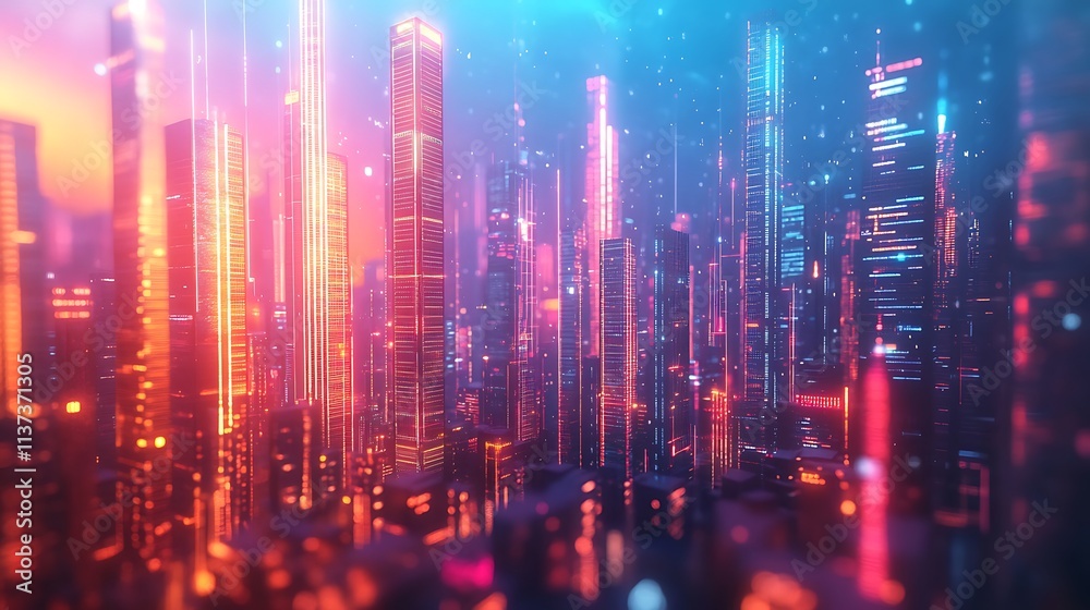 A highly detailed 3D rendering of a financial bar graph transitioning into tall skyscrapers, set against a glowing dusk sky, intricate metallic textures, cinematic lighting, A highly detailed 3D rendering of a financial bar graph transitioning into tall skyscrapers, set against a glowing dusk sky, intricate metallic textures, cinematic lighting,