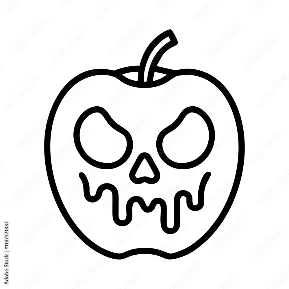 poison apple icon, halloween line art, halloween icon - simple black line art icon of poison apple, symbolizing topic celebrations. topic vector art. poison apple icon, halloween line art, halloween icon - simple black line art icon of poison apple, symbolizing topic celebrations. topic vector art.