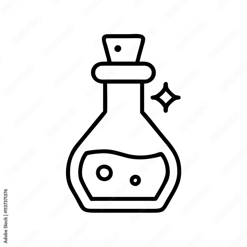 potion bottle icon, halloween line art, halloween icon - simple black line art icon of potion bottle, symbolizing topic celebrations. topic vector art. potion bottle icon, halloween line art, halloween icon - simple black line art icon of potion bottle, symbolizing topic celebrations. topic vector art.