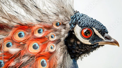 Majestic Congo Peafowl: A Close-Up Portrait photo